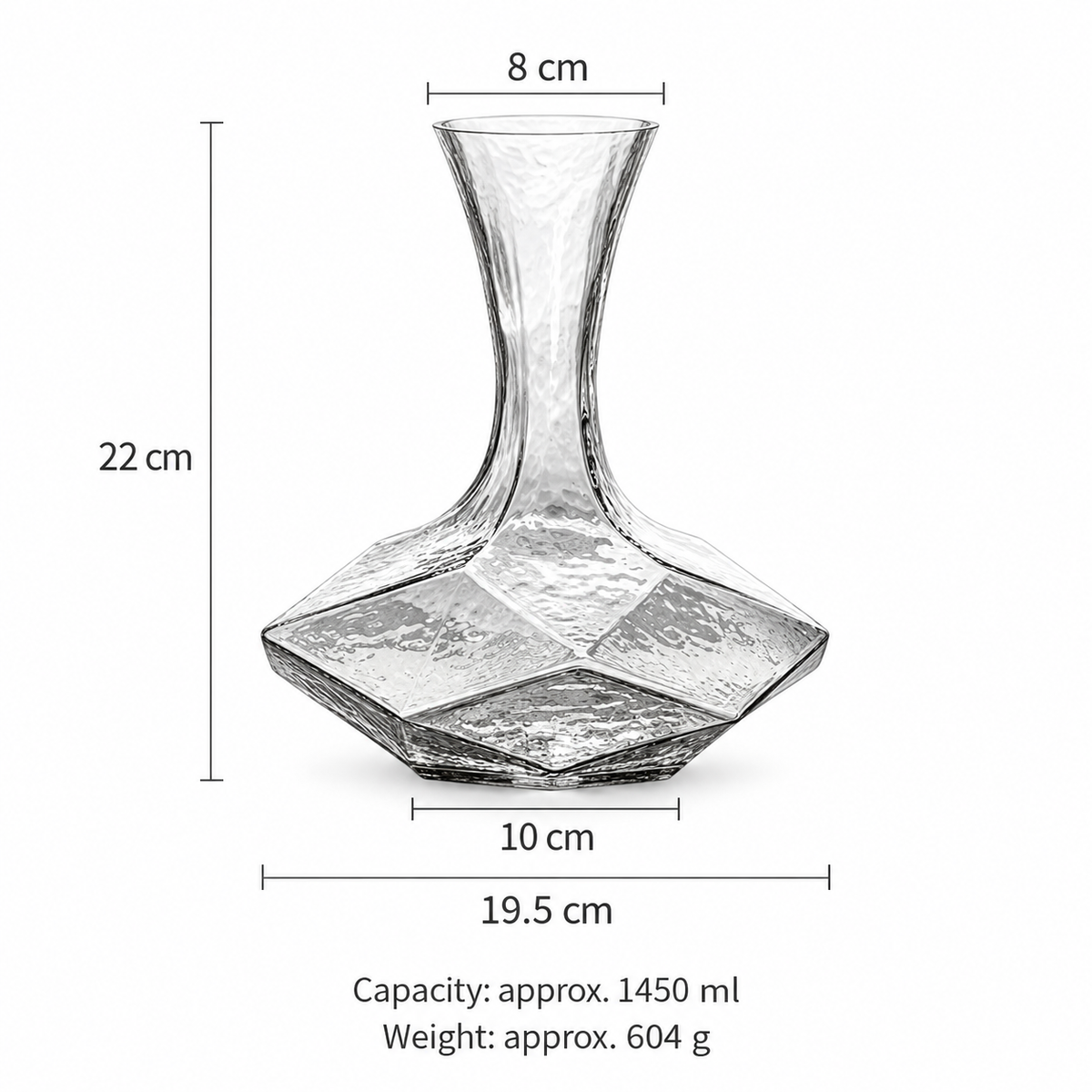 1450 ml Geometric Glass Wine Decanter