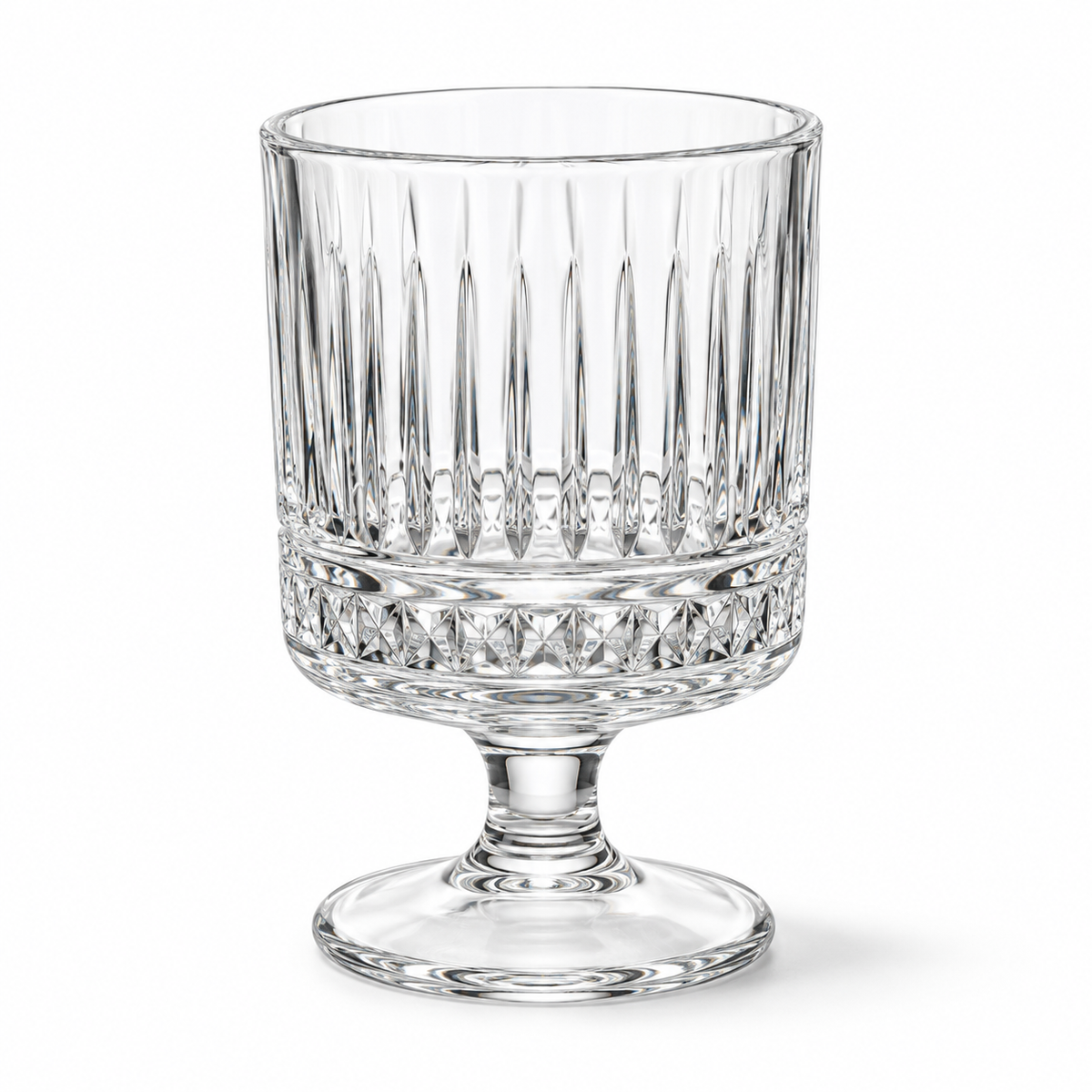 220 ml Diamond-Pattern Stemmed Glass Goblet