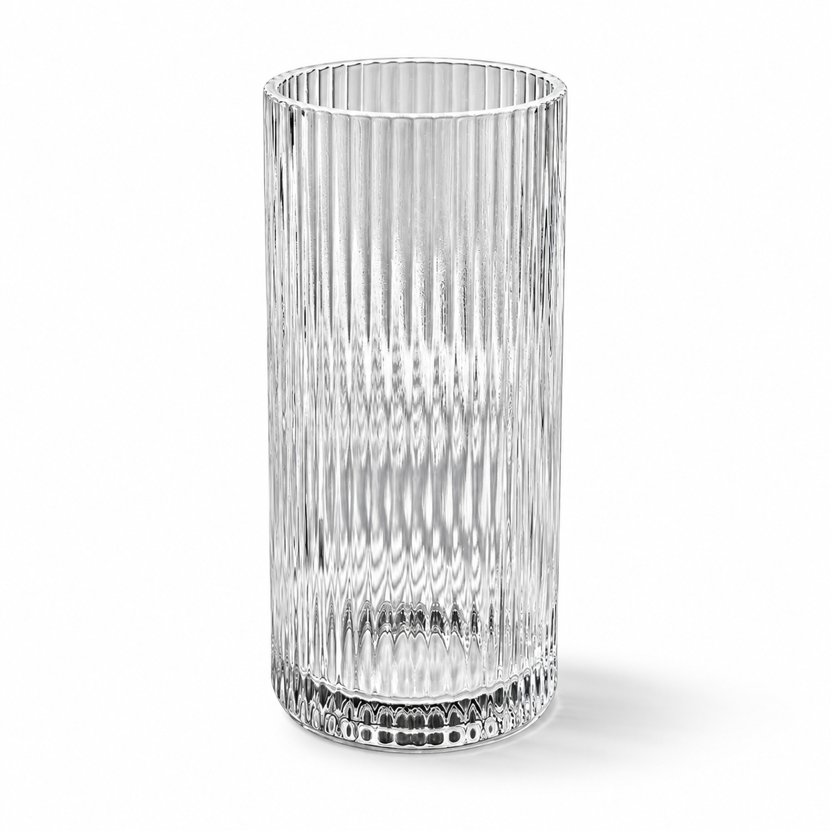 360 ml Tall Ribbed Glass Drinking Cup