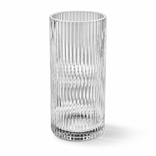 360 ml Tall Ribbed Glass Drinking Cup