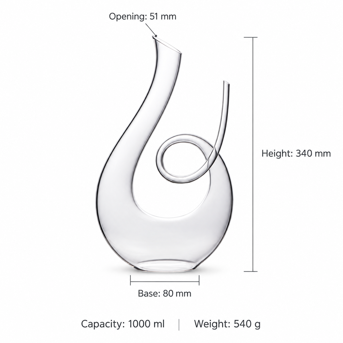 Spiral Glass Wine Decanter