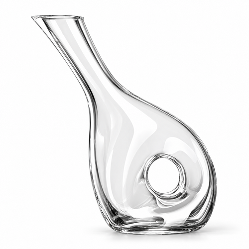 Slanted-Neck Snail Glass Wine Decanter, 1000 ml