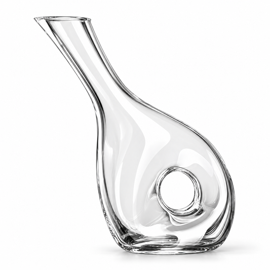 Slanted-Neck Snail Glass Wine Decanter, 1000 ml