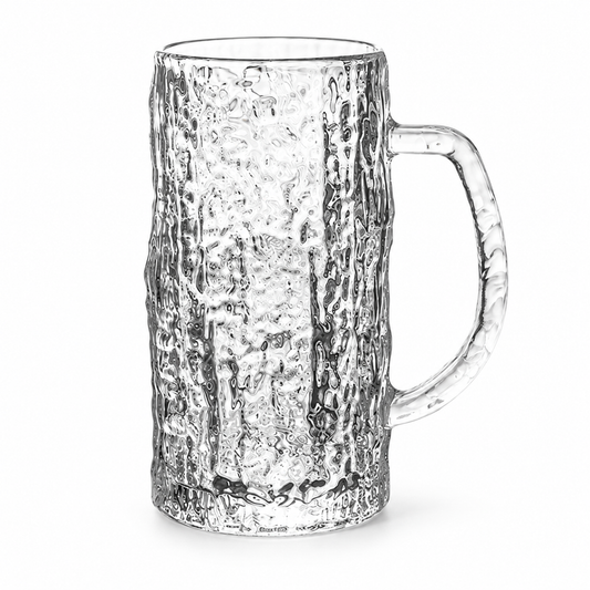 500 ml Bark-Textured Glass Beer Mug