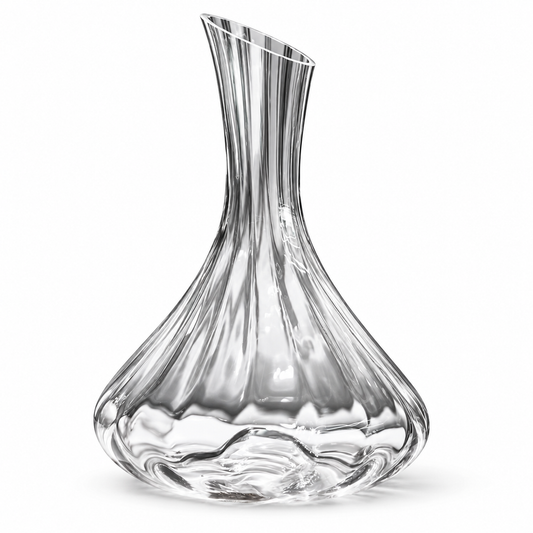 1500 ml Slanted-Rim Fluted Glass Wine Decanter