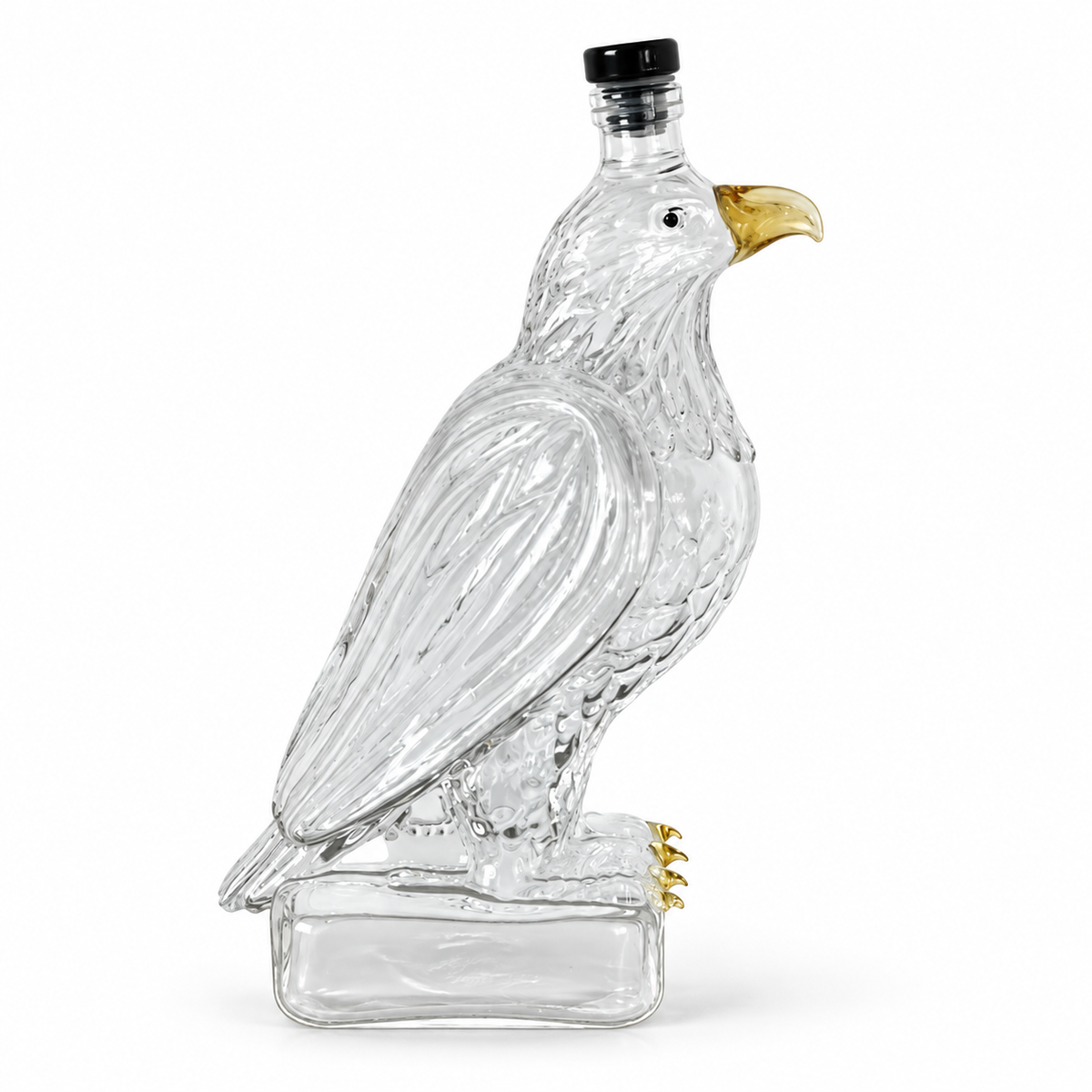Eagle-Shaped Glass Whiskey Bottle with Cap