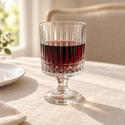 220 ml Diamond-Pattern Stemmed Glass Goblet