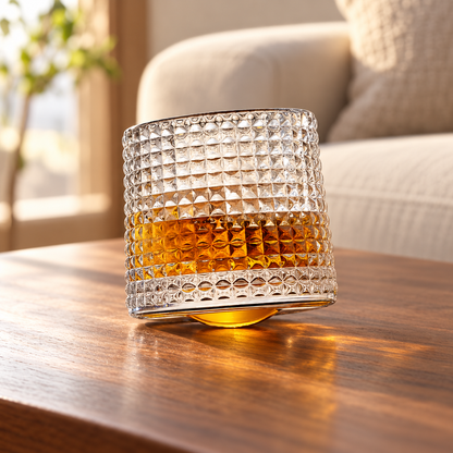160 ml Square-Pattern Rocking Glass Tumbler