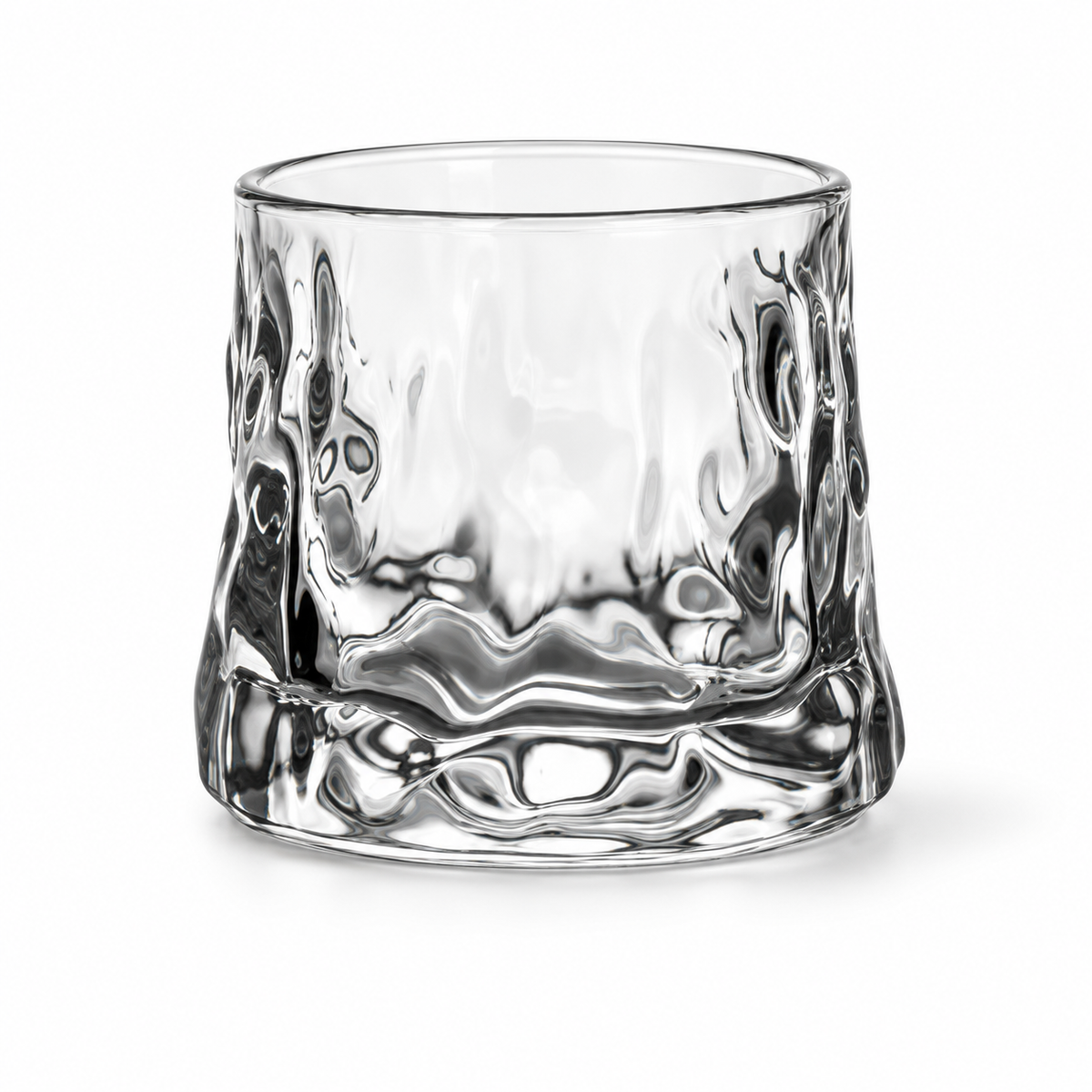 Flat Base Hammered Glass Tumbler