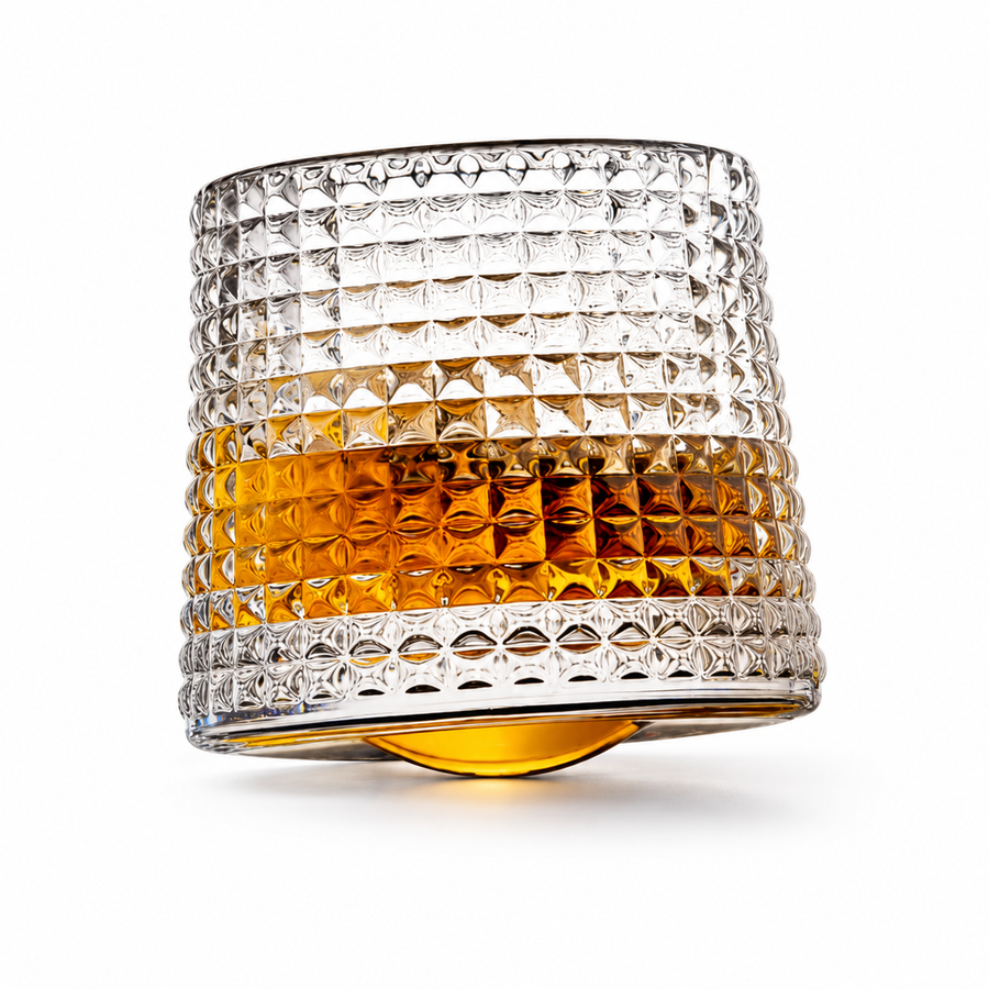 160 ml Square-Pattern Rocking Glass Tumbler