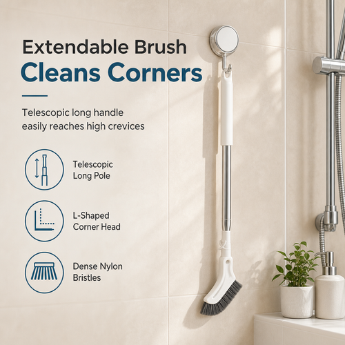 ⏳LAST DAY HOT SALES - 70% OFF🔥Multifunctional Extendable Long Handle Floor Scrub Brush