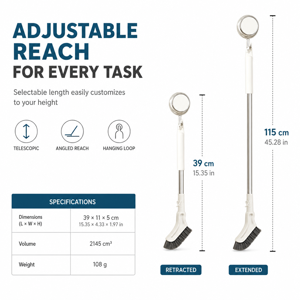 ⏳LAST DAY HOT SALES - 70% OFF🔥Multifunctional Extendable Long Handle Floor Scrub Brush