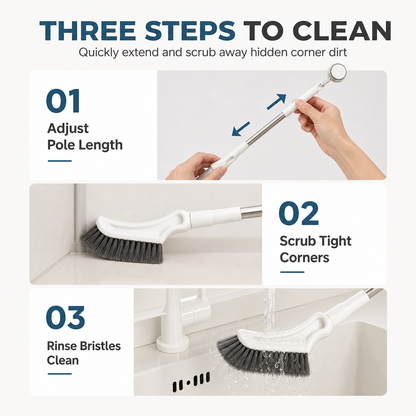 ⏳LAST DAY HOT SALES - 70% OFF🔥Multifunctional Extendable Long Handle Floor Scrub Brush